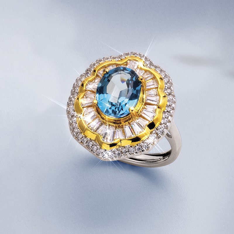 Ascot London Blue Topaz Ring